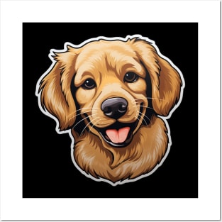 Cute Golden Retriever Dogs - Funny Golden Retriever Dog Posters and Art